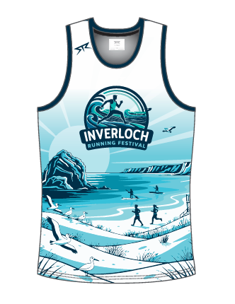 Inverloch Male White Running Singlet