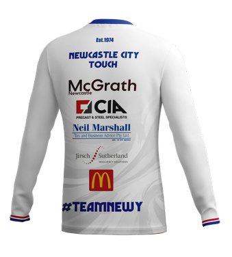 Newcastle City Touch Male LS Tee - White
