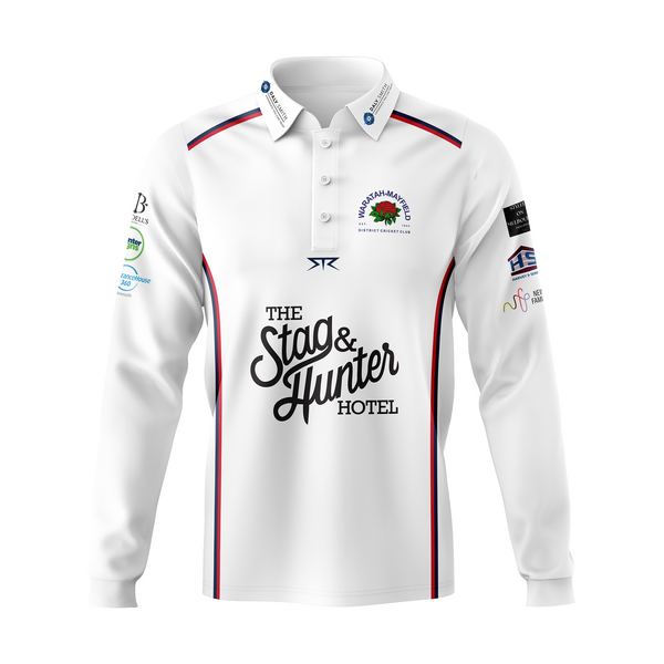 Waratah-Mayfield Cricket Club Mens White LS Playing Polo