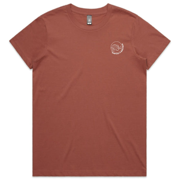 Surfing The Spectrum Female Tee Sage/Coral